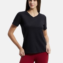 Jockey Cotton Rich Relaxed Fit Solid V Neck T-Shirt-image-75