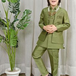 ahhaaaa Boys Embroidered Sherwani Set-image-80