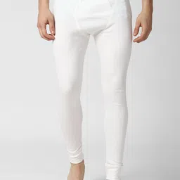 Peter England Men White Solid Thermal Pants-picture-36