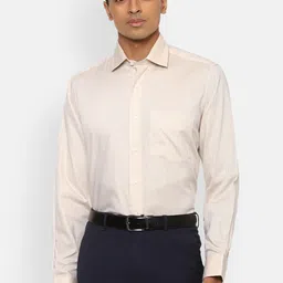Van Heusen Men Cream-Coloured Regular Fit Solid Formal Shirt-picture-13