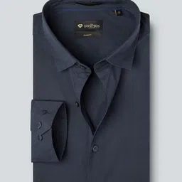 INVICTUS Men Navy Blue Regular Fit Solid Formal Shirt-image-35
