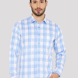 Maharaja Slim Fit Tartan Checked Spread Collar Casual Shirt-image-26