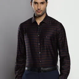 Tommy Hilfiger Standard Striped Pure Cotton Formal Shirt-image-33