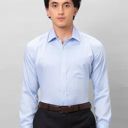 Park Avenue Self Design Textured Pure Cotton Wrinkle Free Formal Shirt-image-46