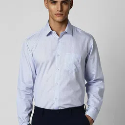 Van Heusen Spread Collar Micro Ditsy Printed Cotton Formal Shirt-image-75