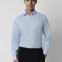 Van Heusen Micro Checked Spread Collar Pure Cotton Formal Shirt-image-49