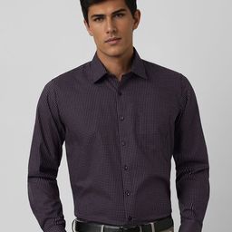 Van Heusen Men Speread Collar Micro Checked Cotton Slim Fit Formal Shirt-image-84