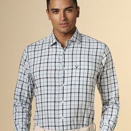 Allen Solly Slim Fit Checked Pure Cotton Formal Shirt-image-23