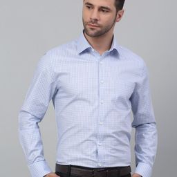 LOUIS STITCH Comfort Fit Micro Checked Cotton Formal Shirt-image-81