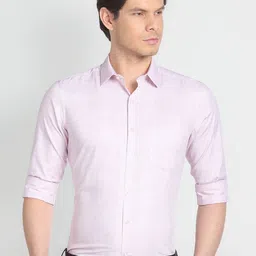 Arrow Self Design Textured Pure Cotton Formal Shirt-picture-22