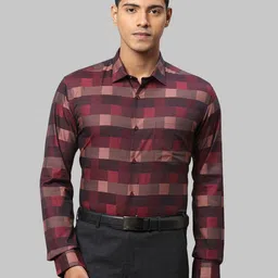 Park Avenue Men Slim Fit Checked Formal Cotton Shirt-image-62