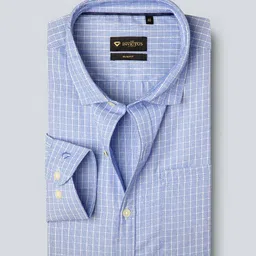 INVICTUS Men Easy Care Blue & White  Checked Formal Shirt-picture-39