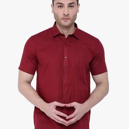 Southbay Men Maroon Smart Tailored Fit Casual Shirt-image-24