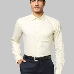 Park Avenue Men Yellow Slim Fit Cotton Formal Shirt-image-97