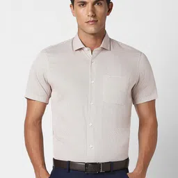 Peter England Slim Fit Micro Ditsy Printed Pure Cotton Formal Shirt-image-97