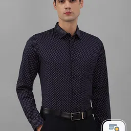 Allen Solly Micro Ditsy Cotton Spread Collar Slim Fit Curved Printed Formal Shirt-image-20