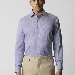Van Heusen Checked Spread Collar Long Sleeves Cotton Formal Shirt-image-34