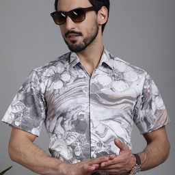 Indian Needle Classic Fit Floral Printed Formal Shirt-picture-0