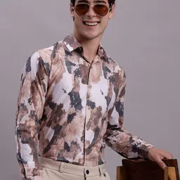 JAINISH Classic Abstract Printed Spread Collar Regular Fit Cotton Formal Shirt-image-97