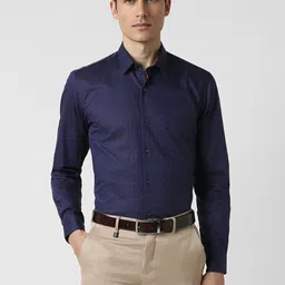 Peter England Slim Fit Geometric Self Design Cotton Formal Shirt-image-28