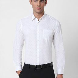 Peter England Spread Collar Slim Fit Floral Opaque Printed Formal Shirt-picture-44