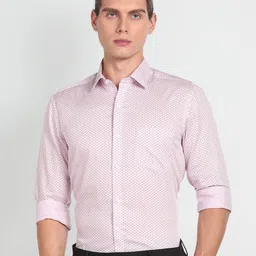 Arrow Slim Fit Micro Ditsy Printed Twill Pure Cotton Formal Shirt-image-33