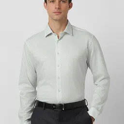 Van Heusen Men Spread Collar Self Design Cotton Slim Fit Formal Shirt-picture-39