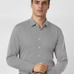 Van Heusen Men Spread Collar Geometric Printed Cotton Slim Fit Formal Shirt-image-97