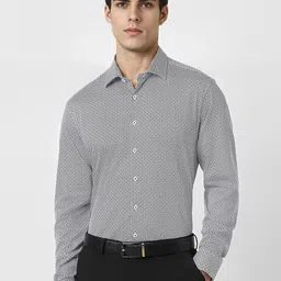Van Heusen Men Spread Collar Geometric Printed Cotton Slim Fit Formal Shirt-image-99