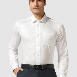 Blackberrys India Slim Printed Spread Collar Cotton Formal Shirt-image-66