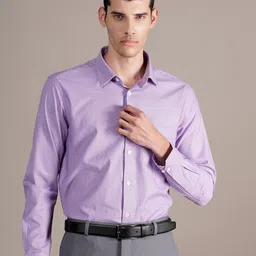 Cantabil Men Spread Collar Micro Ditsy Printed Cotton Formal Shirt-image-58