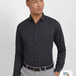 Allen Solly Slim Fit Micro Ditsy Printed Pure Cotton Formal Shirt-image-48
