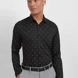 Allen Solly Printed Slim Fit Classic Cotton Formal Shirt-image-11