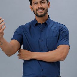 Ramraj Standard Short Sleeves Cotton Formal Shirt-image-12