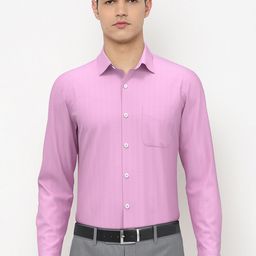 Peter England Elite Men Pink Slim Fit Pure Cotton Formal Shirt-picture-33