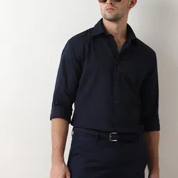 SELECTED Spread Collar Long Sleeves Cotton Formal Shirt-image-64