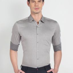 Arrow Twill Spread Collar Long Sleeve Cotton Formal Shirt-image-55