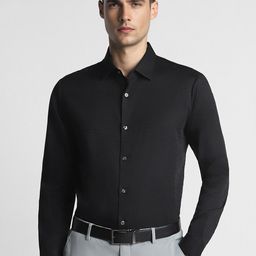 Peter England Elite Abstract Printed Slim Fit Formal Shirt-image-79
