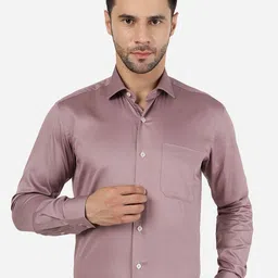 METAL Spread Collar Cotton Slim Fit Formal Shirt-image-55