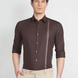 Arrow New York Slim Fit Twill Vertcial Striped Twill Formal Pure Cotton Shirt-image-83