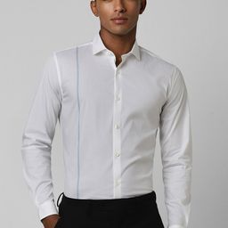 Peter England Slim Fit Striped Formal Shirt-image-103