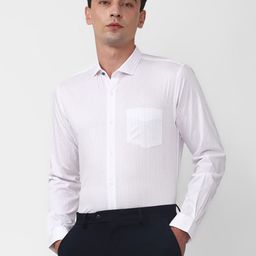 Peter England Printed Slim Fit Opaque Pure Cotton Formal Shirt-image-76