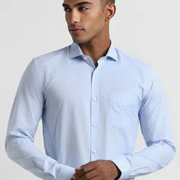 Peter England Slim Fit Textured Spread Collar Long Sleeves Formal Shirt-image-93