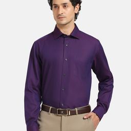 Blackberrys India Slim Fit Spread Collar Twill Cotton Formal Shirt-image-56