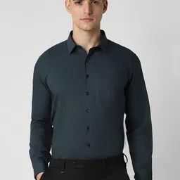 Van Heusen Men Slim Fit Spread Collar Solid Shirt-picture-21
