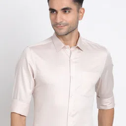 Turtle Men Modern Slim Fit Spread Collar Pure Cotton Formal Shirt-image-52