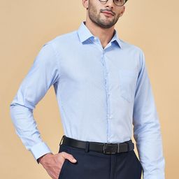 Peregrine by Pantaloons Slim Fit Micro Ditsy Printed Spread Collar Cotton Formal Shirt-image-50