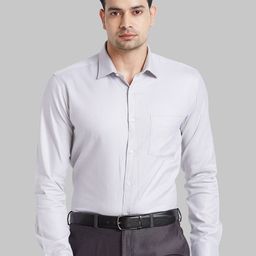 Park Avenue Slim Fit Self Design Cutaway Collar Pure Cotton Formal Shirt-image-71