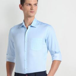 Arrow Spread Collar Slim Fit Opaque Cotton Formal Shirt-picture-16