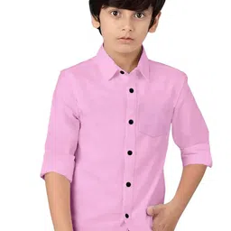 BAESD Boys Cotton Spread Collar Curved Regular Fit Casual Shirt-image-58